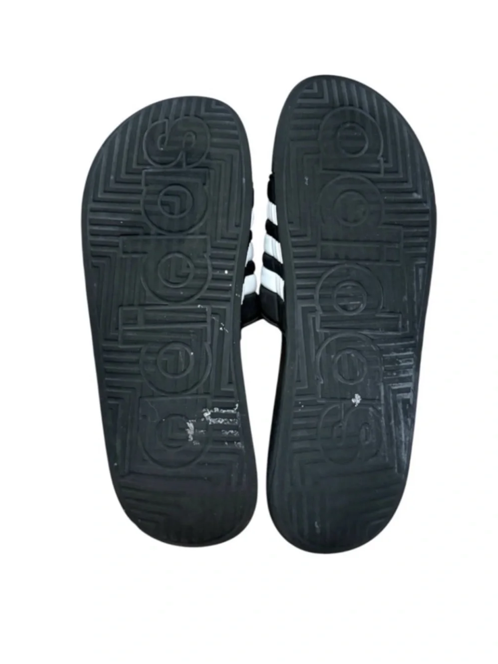 Adidas Adissage Black White Massage Slides Sandals Men’s US 13